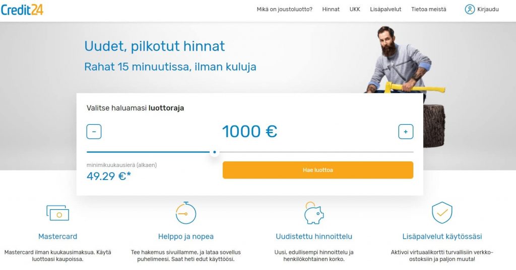 Credit24 kokemuksia joustoluotosta ja sen käyttämisestä